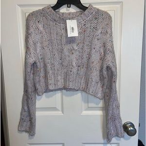 lavender purple cropped sweater